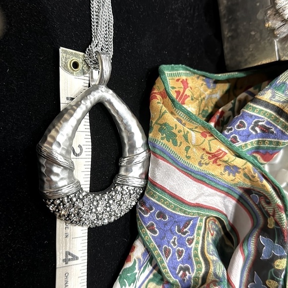 NWT Necklace Macy’s Silver Australian Crystals Statement Pendant Multi C… - Picture 7 of 7